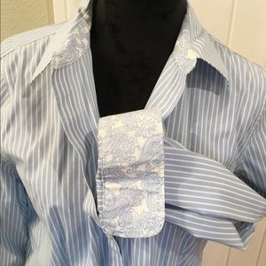 Talbots Striped button up blouse
